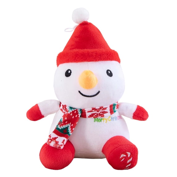 TOYOUME Snowman Plush Cloth Doll Pillow, Soft Stuffed Christmas Figurine, 9.45 Inches, 1-Piece, for Mantel Tree or Holiday Gift, B