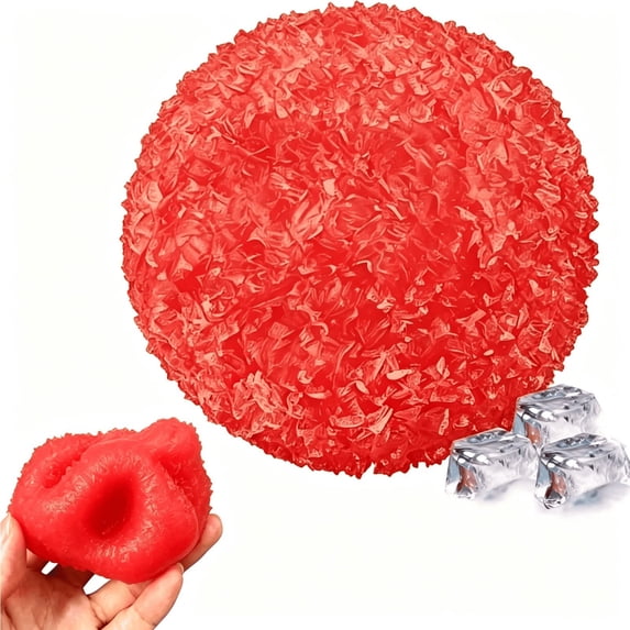 TOYOUME Textured Slush Ball Squishy, Slow Rise Stress Relief, Red