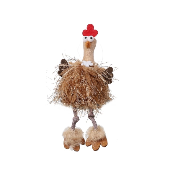 TOYOUME Thanksgiving Turkey Doll Handmade Cloth Ornament Decoration, for Mantel Table Office Fall Decor, Brown