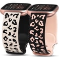 thumbnail image 1 of TOYOUTHS 2 Packs Leopard Engraved Band Compatible with Fitbit Versa 2/Fitbit Versa/Versa Lite Bands Women, Two-Tone Cheetah Soft Silicone Sport Designer Cute Fancy Summer Strap for Versa 2 Smart Watch, 1 of 6