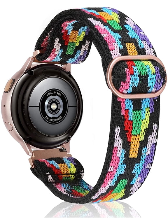 20mm Stretchy Nylon Loop Band Compatible with amsung Galaxy Watch 7 6 5 4 FE 40mm 44mm/Watch 6 Classic/Watch 5 Pro/Watch 4 Classic/Active 2/Watch 3 Band Women