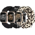 thumbnail image 1 of TOYOUTHS 3 Packs Apple Watch Band Scrunchies 38mm Cloth Soft Pattern Printed Fabric Wristband Women IWatch Elastic Scrunchy Bands 40mm 41mm Series SE 7 6 5 4 3 2 1, S/M, 1 of 7