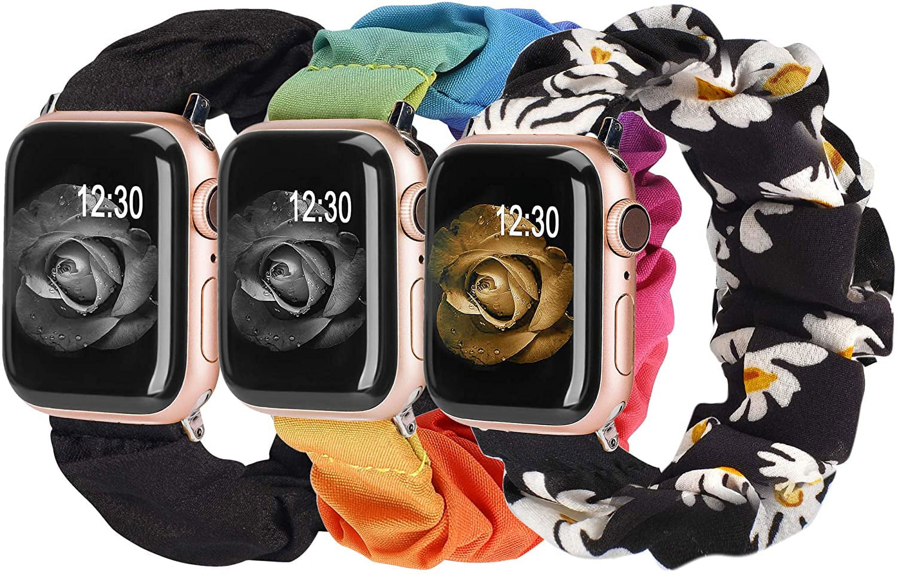 TOYOUTHS 3 Packs Compatible with Apple Watch Band Scrunchies 41mm 40mm 38mm Fabric Wristband Women Elastic Scrunchy Bands IWatch Series SE 8 7 6 5 4 3 2 1 Walmart Business Supplies