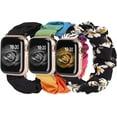 thumbnail image 1 of TOYOUTHS 3 Packs Compatible with Apple Watch Band Scrunchies 41mm 40mm 38mm Fabric Wristband Women Elastic Scrunchy Bands IWatch Series SE 8 7 6 5 4 3 2 1, 1 of 7