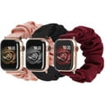 thumbnail image 1 of TOYOUTHS 3 Packs Compatible with Apple Watch Band Scrunchies 49mm(Ultra)/45mm/44mm/42mm Women IWatch Elastic Scrunchy Band Series SE 8 7 6 5 4 3 2 1, 1 of 7