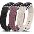 thumbnail image 1 of TOYOUTHS 3 Packs Engraved Band Compatible with Fitbit Luxe Bands for Women, Soft Silicone Floral Engraved Sport Strap Dandelion Pantten Wristband for Fitbit Luxe Watch Bands, 1 of 7