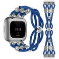 thumbnail image 1 of TOYOUTHS Beaded Bracelet Band Compatible with Versa 2/ Versa/Versa Lite Bands Women, Boho Soft Elastic Stretchy Nylon Braided Strap Fancy Charms Designer Breathable Sport Wristband, 1 of 6