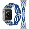 thumbnail image 1 of TOYOUTHS Beaded Bracelet Compatible with Apple Watch Band 49mm 45mm 44mm 42mm 41mm 40mm 38mm Women, Boho Western Slim Braided Elastic Stretchy Solo Loop Strap for iWatch Series 9/SE/8/7/6/5/4/3/2/1, 1 of 6