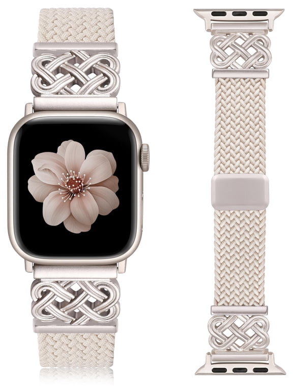 Braided Magnetic Band Compatible with Apple Watch Band for Women Men, Celtic Knot Elastic Nylon Strap for iWatch Series 11/10/9/8/7/6/5/4/3/2/1/SE/Ultra 49mm–38mm