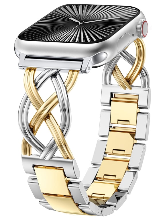 Compatible with Apple Watch Band 38/40/41/42/44/45/46/49mm, Women’s Celtic Knot Metal Bracelet Strap, Stainless Steel Jewelry Replacement for iWatch Ultra, SE, Series 11/10/9/8/7/6/5/4/3