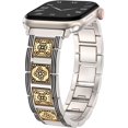 thumbnail image 1 of TOYOUTHS Compatible with Apple Watch Band for Women 42/41/40/38/44/45/46/49mm, Mosaic Style Stainless Steel Bracelet Strapfor iWatch Ultra Series 10 9 8 7 6 5 4 3 SE, 1 of 6