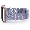 thumbnail image 1 of TOYOUTHS Compatible with Apple Watch Band Women 42mm 44mm 45mm Soft Stretchy Silicone Lace Flower Cut-Outs Scalloped Breathable Waterproof Sweatproof Band for iWatch Series 7 6 5 4 3 2 1 SE, Black, 1 of 6