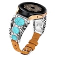 thumbnail image 1 of Wearlizer Compatible with Samsung Galaxy Watch 6/5/4 40mm 44mm, Watch 5 Pro 45mm, Watch 6 Classic, Watch 3 41mm Band for Women, Vintage Boho Leather Wristband, Western-Inspired Decorative Strap, 1 of 7