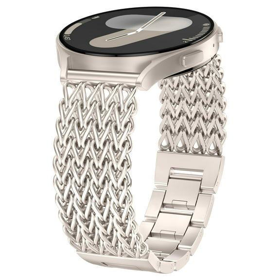 TOYOUTHS Dressy Metal Watch Band Compatible with Samsung Galaxy Watch 7/6/5/4/FE 40mm 44mm, Galaxy Watch 6 Classic 43mm 47mm, Galaxy Watch 5 Pro 45mm, 20mm Mermaid Galaxy Watch Band