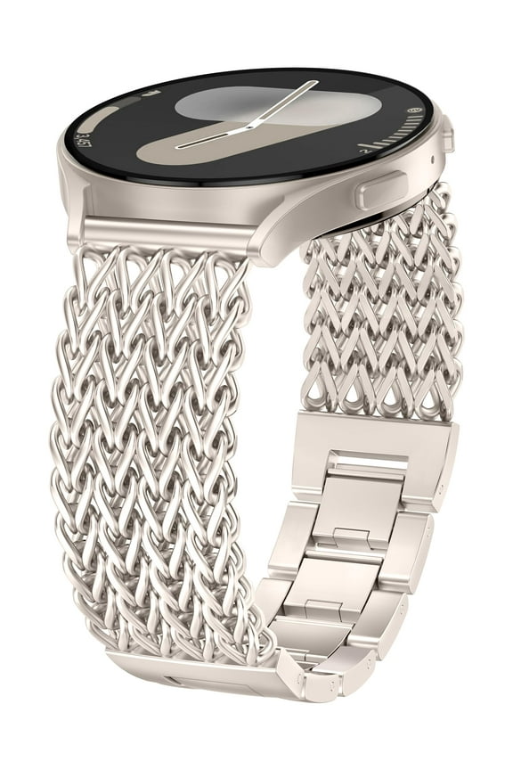 Dressy Metal Watch Band Compatible with Samsung Galaxy Watch 7/6/5/4/FE 40mm 44mm, Galaxy Watch 6 Classic 43mm 47mm, Galaxy Watch 5 Pro 45mm, 20mm Mermaid Galaxy Watch Band