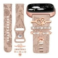 thumbnail image 1 of TOYOUTHS Floral Engraved Band with Charms Compatible with Fitbit Versa 2/Fitbit Versa/Versa Lite Bands Women,Bling Decorative Ring Loop Soft Silicone Flower Fancy Strap for Versa 2 Watch(with Band), 1 of 7