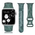 thumbnail image 1 of TOYOUTHS Floral Engraved Band Compatible with Apple Watch Band 42mm 44mm 45mm 49mm(Ultra) Women, Silicone Dandelion Flower Pattern Wristband for iWatch Series SE/8/7/6/5/4/3/2/1, 1 of 7