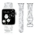 thumbnail image 1 of TOYOUTHS Floral Engraved Band Compatible with Apple Watch Band 42mm 44mm 45mm 49mm(Ultra) Women, Silicone Dandelion Flower Pattern Wristband for iWatch Series SE/8/7/6/5/4/3/2/1, 1 of 7