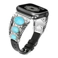 thumbnail image 1 of TOYOUTHS Leather Band Compatible with Apple Watch Band 49mm(Ultra) 45mm 44mm 42mm, Turquoise Apple Watch Bands Women, Boho Ethnic Antique Jewelry Style Strap for Iwatch Series SE/8/7/6/5/4/3/2/1, 1 of 7