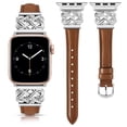 thumbnail image 1 of TOYOUTHS Leather Band Compatible with Apple Watch Bands 38/40/41/42/44/45/49mm Women, Slim Leather Strap with Designer Dressy Interlock Buckle for iWatch Series 9/8/7/6/5/SE/4/3/2/1 Ultra/Ultra 2, 1 of 7