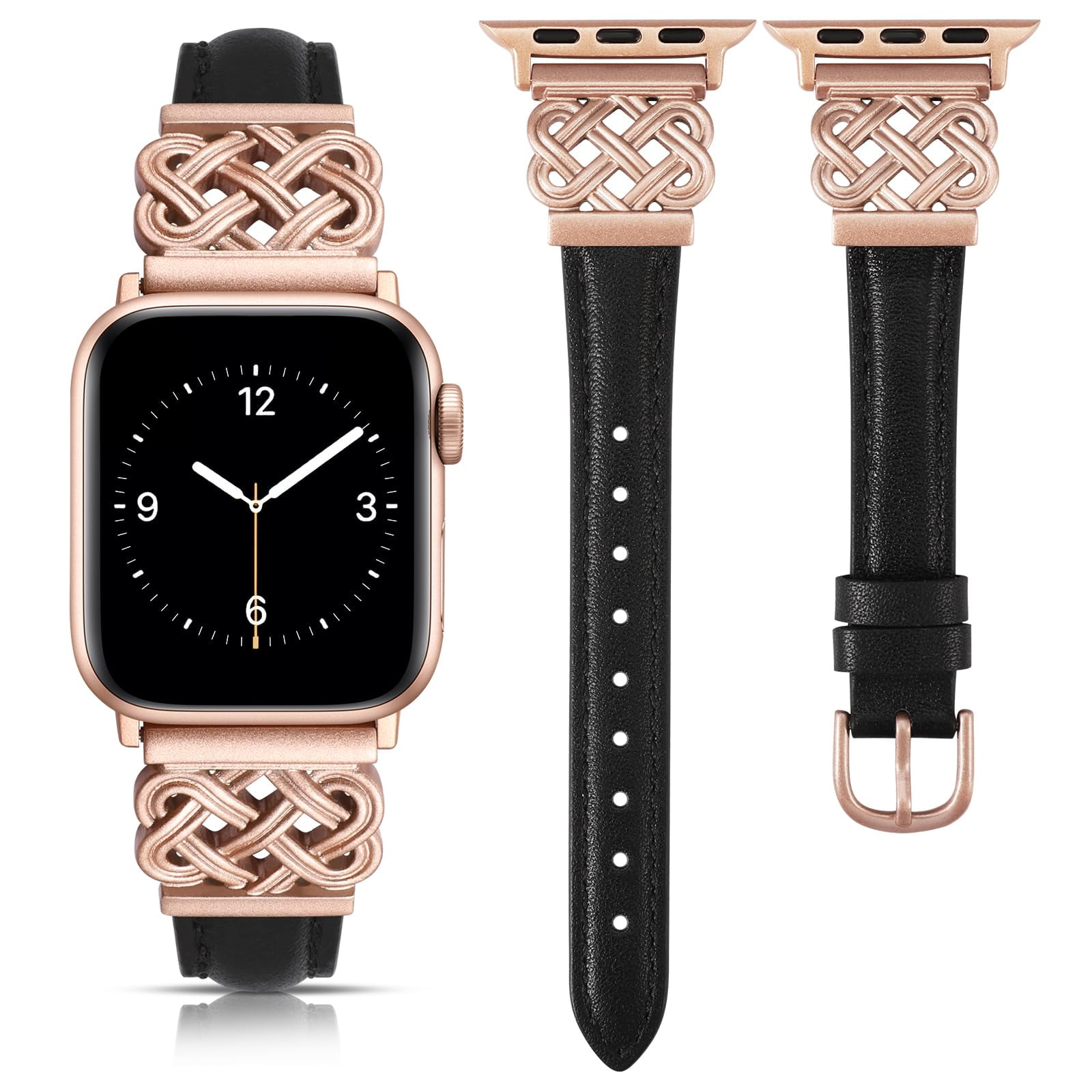 Stylish Leather Magnetic Watch Band for Apple Watch 38mm-49mm, Unisex Magnetic Leather Link Apple Watch Band – Breezsy main image 3