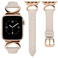 thumbnail image 1 of TOYOUTHS Leather Band Compatible with Apple Watch Bands 41mm 40mm 38mm 44mm 45mm 42mm 49mm Women, Slim Dressy Leather Strap with C-Shape Metal Buckle for iWatch Series 9/8/7/6/5/4/3/2/1/SE/Ultra 2, 1 of 5