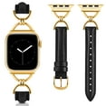 thumbnail image 1 of TOYOUTHS Leather Band Compatible with Apple Watch Bands Women 41/40/38/42/44/45/46/49mm, Dressy Fancy Slim Thin Strap with Designer D-Shape Buckle for iWatch Series 10 9 Ultra SE 8 7 6 5 4 3 2 1, 1 of 7