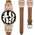 thumbnail image 1 of TOYOUTHS Leather Band Compatible with Samsung Galaxy Watch 7 FE 6 5 4 40mm 44mm/Watch 6 Classic/Watch 5 Pro/Watch 4 Classic/Active 2/Watch 3 41mm Women, 20mm Slim Designer Thin Premium Leather Strap, 1 of 7