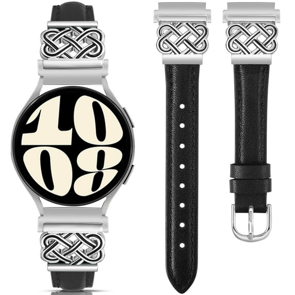 TOYOUTHS Leather Band Compatible with Samsung Galaxy Watch 7 FE 6 5 4 40mm 44mm/Watch 6 Classic/Watch 5 Pro/Watch 4 Classic/Active 2/Watch 3 41mm Women, 20mm Slim Designer Thin Premium Leather Strap