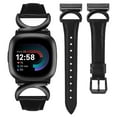 thumbnail image 1 of TOYOUTHS Leather Bands Compatible with Fitbit Versa 4/Versa 3/Fitbit Sense 2/Sense Band Women, Slim Thin Dressy Designer Premium Leather Strap with C-Shape Metal Buckle for Versa 3 4 Sense Smartwatch, 1 of 7