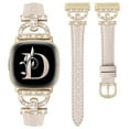 thumbnail image 1 of TOYOUTHS Leather Bands Compatible with Versa 4/Versa 3/Sense 2/Sense Band for Women, Dressy Bling Slim Leather Strap with D-shaped Diamonds Metal Buckle for Versa 4, 1 of 6