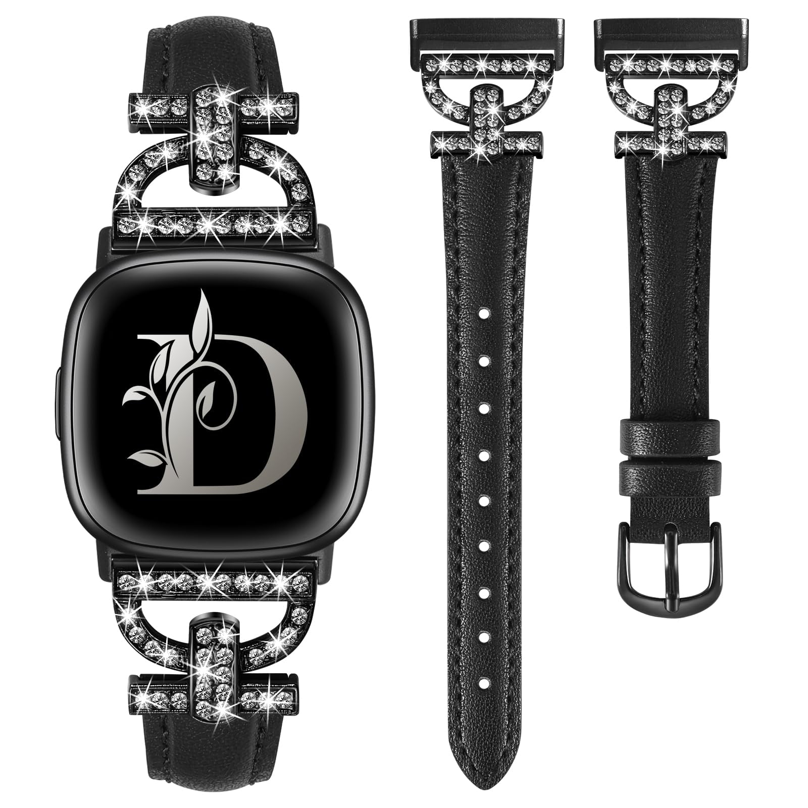 Aazon.co: Leather Bands Copatible With Fitbit Versa 4/Versa 3/Sense