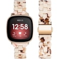 thumbnail image 1 of TOYOUTHS Slim Cute Resin Bands Fitbit Sense Bands Women,Lightweight Dressy Strap Elegant Accessories for Fitbit Versa 3 Bands, Nougat White, 1 of 7