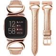 thumbnail image 1 of TOYOUTHS Slim Leather Band Compatible with Versa 2/ Versa/Versa Lite, Slim Leather Strap with C-Shape Metal Buckle, Stylish Replacement for Versa 2 Bands Women, 1 of 6