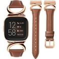 thumbnail image 1 of TOYOUTHS Slim Leather Band Compatible with Fitbit Versa 2/Fitbit Versa/Versa Lite, Slim Leather Strap with C-Shape Metal Buckle, Stylish Replacement for Fitbit Versa 2 Bands Women, 1 of 6