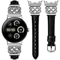 thumbnail image 1 of TOYOUTHS Slim Leather Band Compatible with Google Pixel Watch 3 41mm/Pixel Watch 2/Pixel Watch Band, Women’s Thin Dressy Strap with Celtic Knot Buckle, Premium Genuine Leather Wristband, 1 of 7