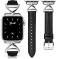 thumbnail image 1 of TOYOUTHS Slim Leather Compatible with Apple Watch Band for Women 38/40/41/42/44/45/46/49mm , Premium Leather Strap with A-Shape Metal Buckle for iWatch Series 10 9 8 7 6 5 4 3 2 1 SE Ultra 1/2, 1 of 6
