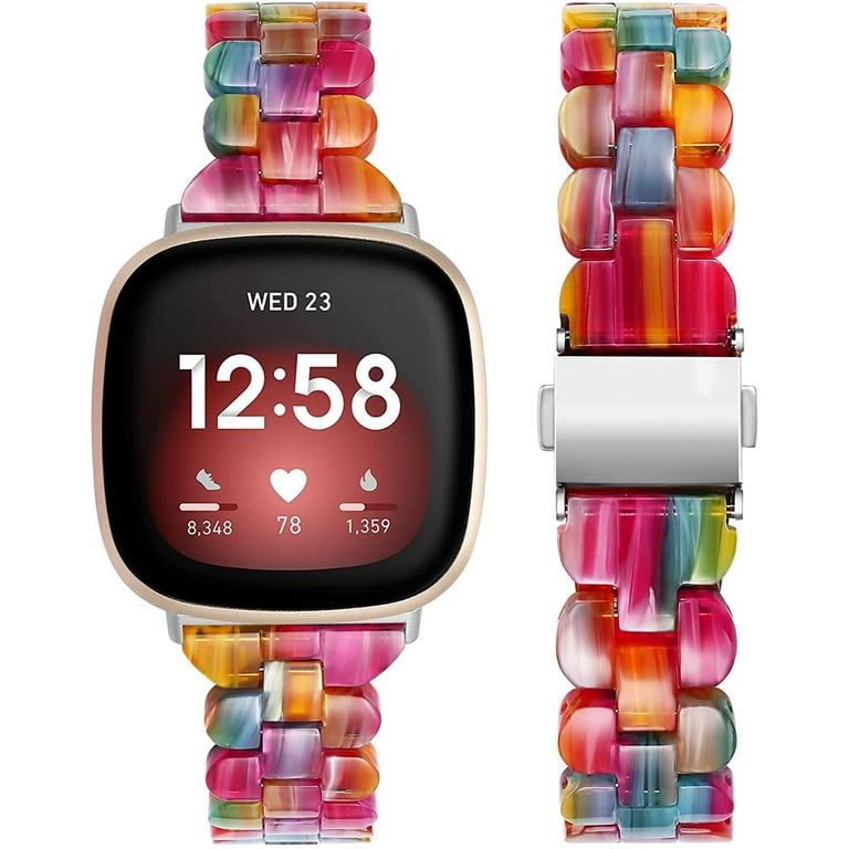TOYOUTHS Slim Resin Bands Compatible with Fitbit Sense Bands Women