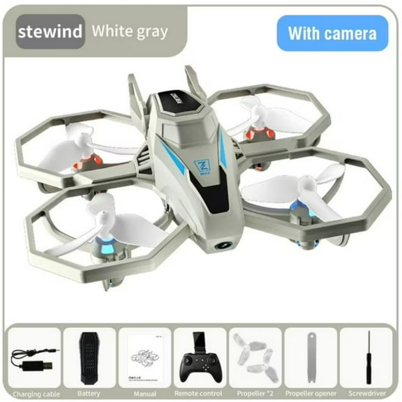 Toy Drones with Remote HD Camera Quadcopter Gestures Selfie 3D Flips 2 Batteries Mini Drone for Adults Kids-Gray