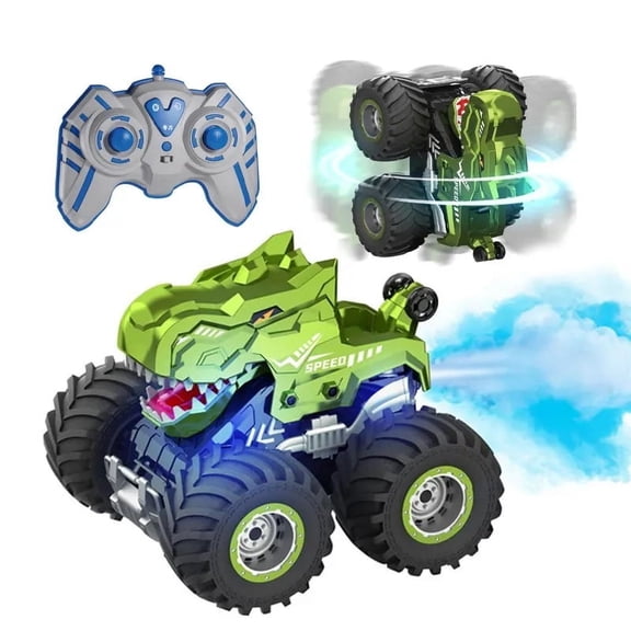 Dinosaur RC Truck 360° Tumbling Stunt Car, 4WD RC Car with Spray for Kids Boys 8-12 Years Birthday Gifts