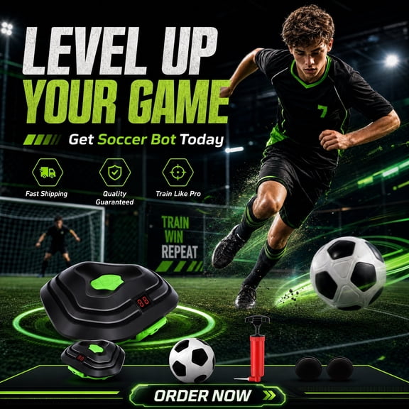 TOYTOY Soccer Bot, Smart Following Soccer Training Equipment With Score Display, 3 Speed Adjustable Indoor Soccer Training Equipment For Kids & Adults