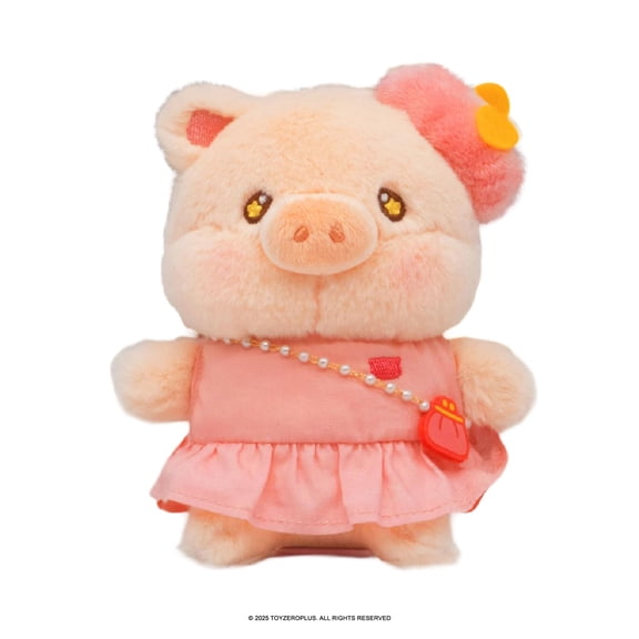 TOYZERO + LuLu the Piggy - Elegant Lu Plush Keychain Stuffed Animal Keychain Cute Plushie Kawaii Pig Figure Toy Plush Bag Charm for Backpacks, Holiday Birthday Gifts