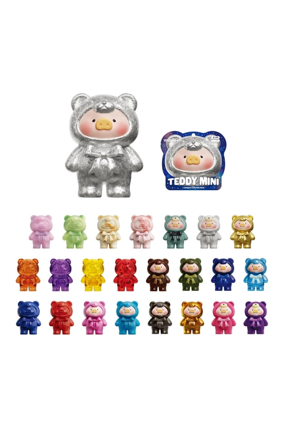 TOYZERO + Lulu The Piggy - 1Pcs Teddy Mini Ore Collection Series Blind Bag Mini Figurine Mystery Bag Blind Box Cute Figures Collectible Toys Home Desk Decorations, Holiday Birthday Gifts