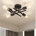 thumbnail image 1 of TOZING 16 in. Black Farmhouse Semi-Flush Mount Ceiling Light Fixtures Modern Sputnik Chandelier for Kitchen Bedroom Dining Room, 1 of 5
