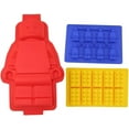 thumbnail image 1 of TOZNKKI Silicone Ice Cube Tray 3-Cavity Robot and Minifigure Mold, 3 Counts, 1 of 4