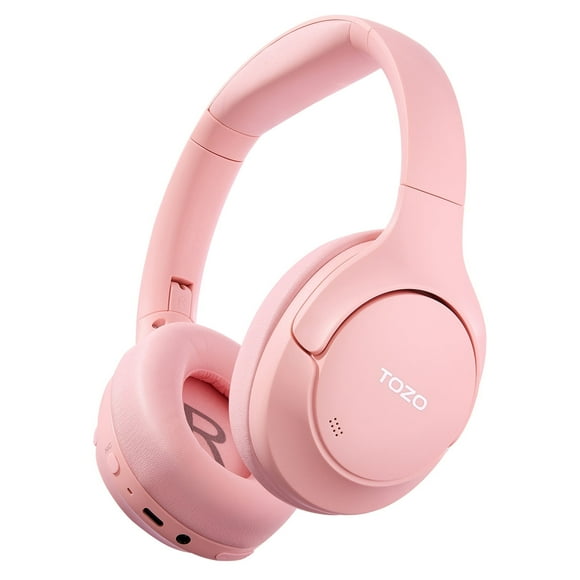 TOZO HT2 Wireless/Wired Over Ear Bluetooth Headphones, Hi-Res Audio, ANC & ENC, 60H Playtime, Custom EQ via App, 3.5 mm Jack, Comfort Fit Ear Cups, Android iOs Compatible, for Travel Home Office