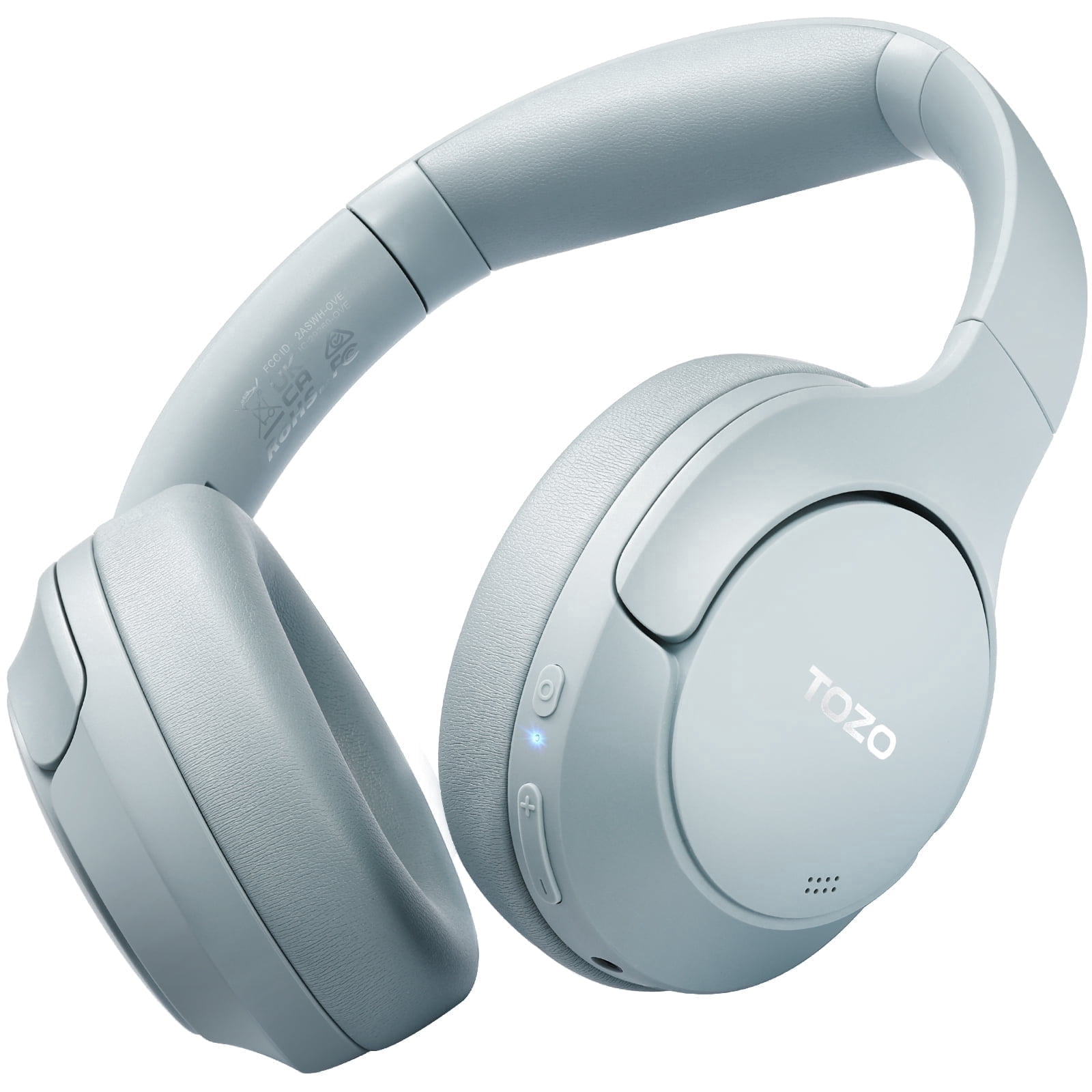 TOZO HT2 Hybrid ANC Wireless Bluetooth Headphones, Hi-Res Audio, 60H Playtime, Foldable, Blue