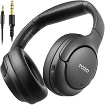 TOZO HT2 Hybrid Noise Cancel Headphones,60H Wire/Wireless Over Ear Bluetooth Headphones with ENC Mic,Hi-Res Audio,32EQ Modes,Foldable Adjustable Headband,AUX 3.5mm/USB-C,Comfort Earcup for Home,Black