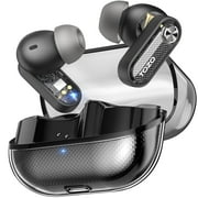 TOZO AI Translation Hybrid Active Noise Cancelling Earbuds, 100+ Languages, 70H, Smart ENC AI Calls, Stereo Bass with App-32EQ, IPX5 Waterproof Bluetooth 5.4 Headphones, Sleek Transparent Design