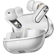 TOZO AI Translation Hybrid Active Noise Cancelling Earbuds, 100+ Languages, 70H, Smart ENC AI Calls, Stereo Bass with App-32EQ, IPX5 Waterproof Bluetooth 5.4 Headphones, Sleek Transparent Design
